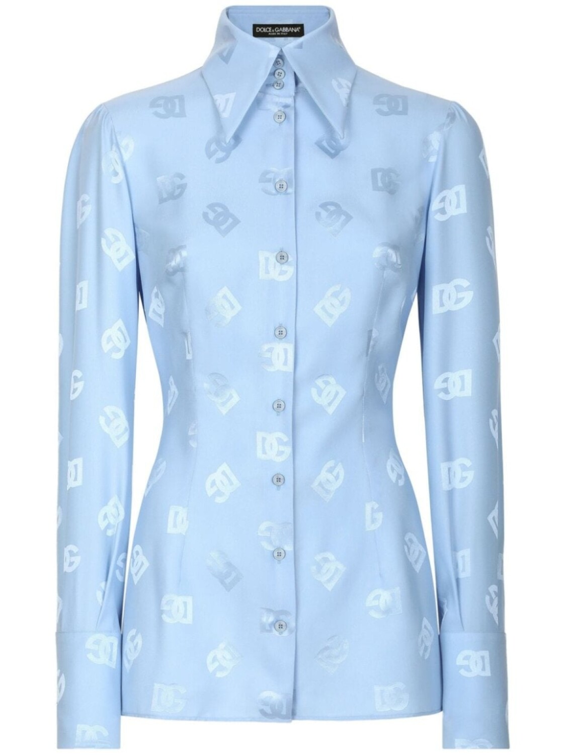 Dolce & Gabbana рубашка с заостренным воротником и монограммой, синий
Dolce & Gabbana рубашка с заостренным воротником и монограммой, синий