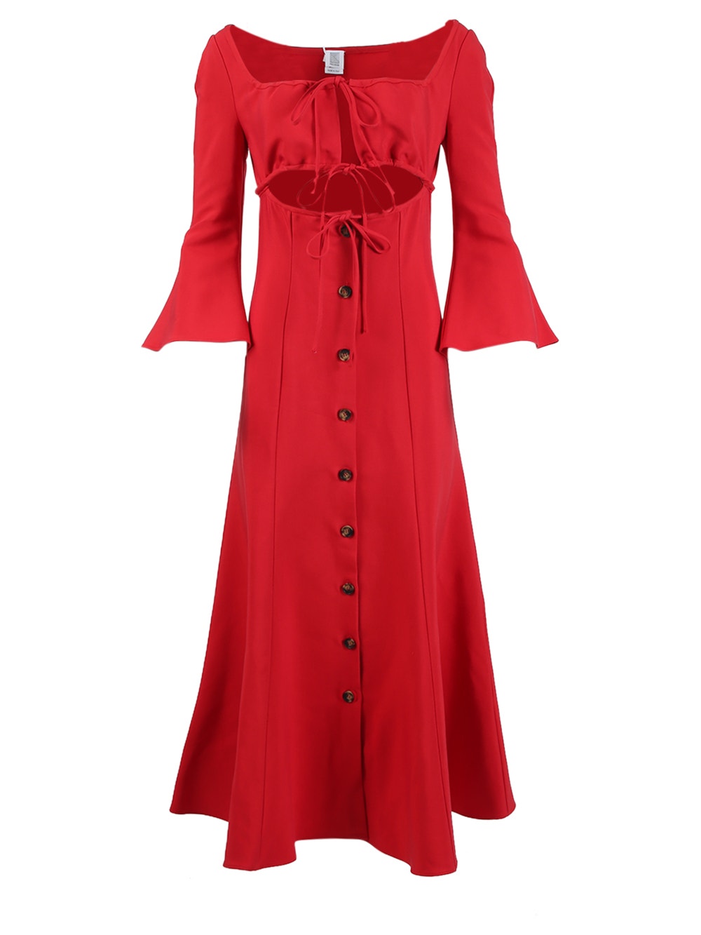 Платье в морском стиле от Nature Rosie Assoulin, красный 
Платье в морском стиле от Nature Rosie Assoulin, красный