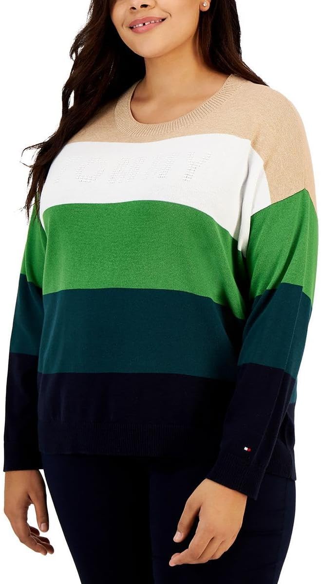 Женский свитер Tommy Hilfiger Plus с цветным логотипом и круглым вырезом, Tan/White/Green/Navy
Женский свитер Tommy Hilfiger Plus с цветным логотипом и круглым вырезом, Tan/White/Green/Navy