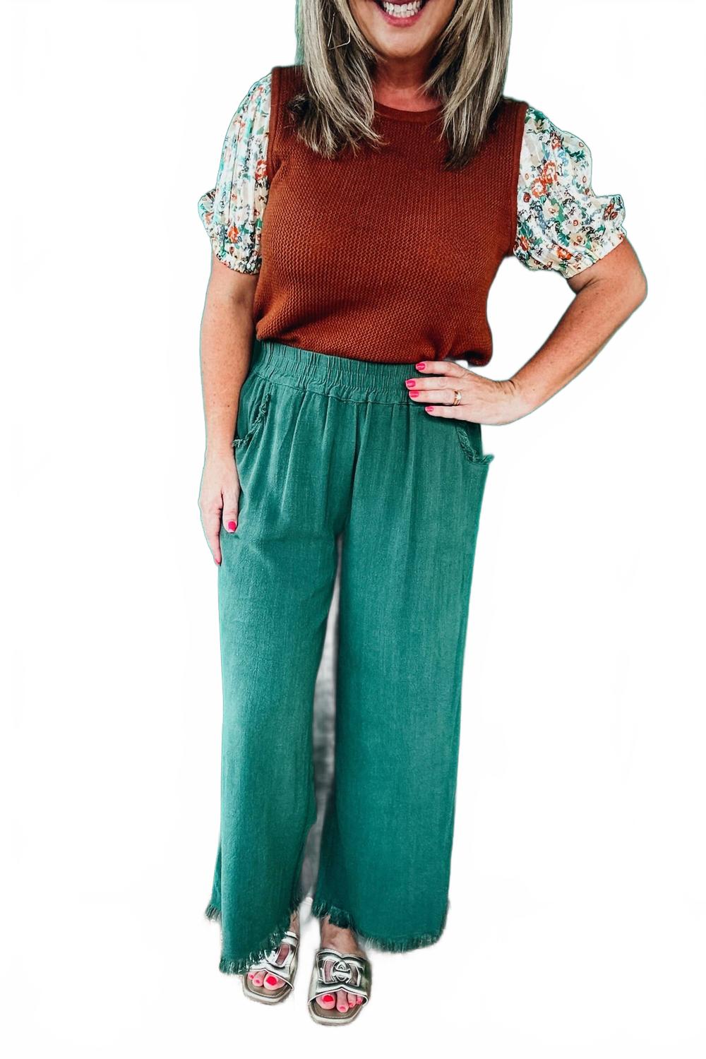 Укороченные льняные брюки Tabitha Wide Leg зеленый Umgee, зеленый
Укороченные льняные брюки Tabitha Wide Leg зеленый Umgee, зеленый