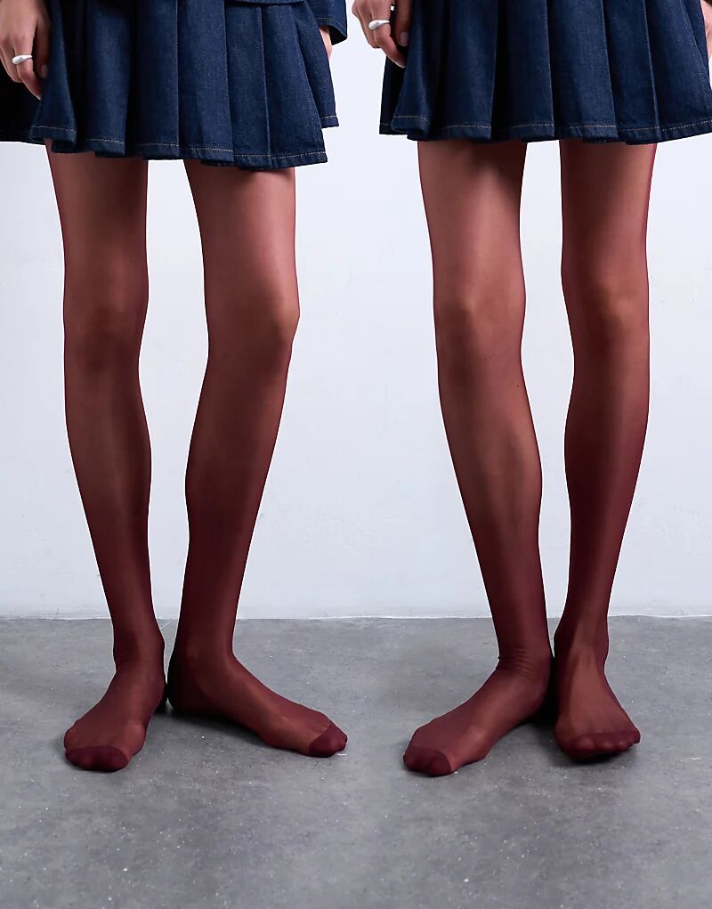 2 пары прозрачных колготок Topshop плотностью 15 ден в бордовом цвете
2 пары прозрачных колготок Topshop плотностью 15 ден в бордовом цвете