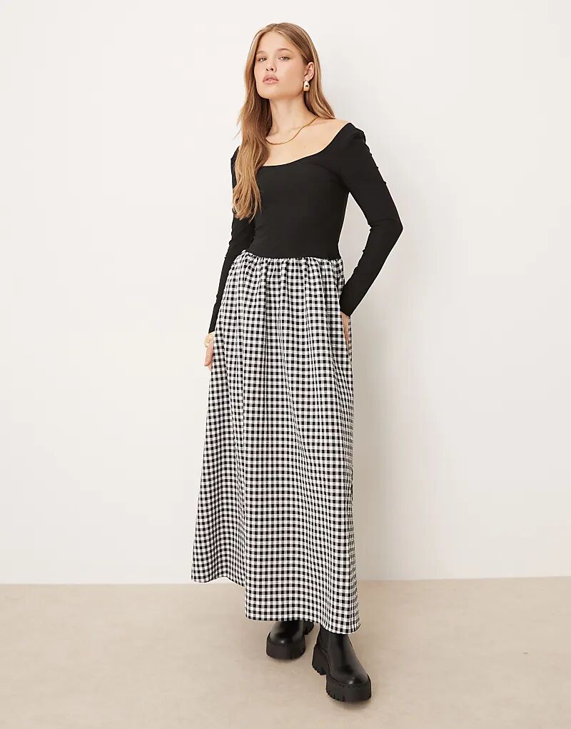 Платье макси ASOS DESIGN с вырезом-лодочкой и однотонной юбкой в клетку
Платье макси ASOS DESIGN с вырезом-лодочкой и однотонной юбкой в клетку