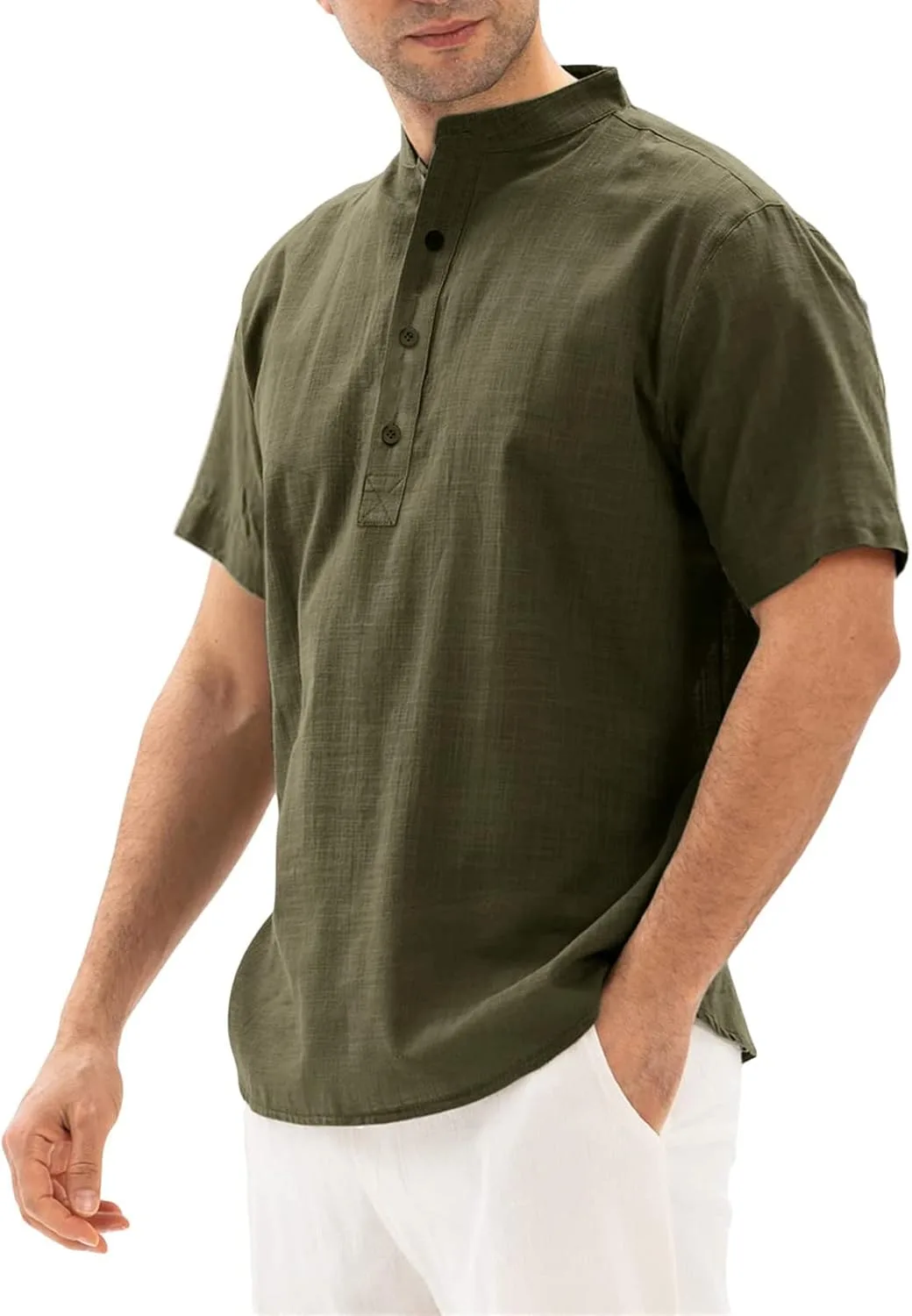 Мужская хлопковая льняная рубашка Henley с коротким рукавом tuduoms
Мужская хлопковая льняная рубашка Henley с коротким рукавом tuduoms