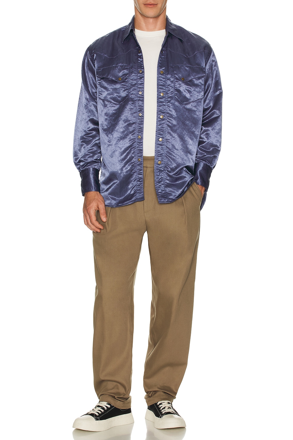 Рубашка вестерн из рваного нейлонового сатина Beams Plus, Navy
Рубашка вестерн из рваного нейлонового сатина Beams Plus, Navy