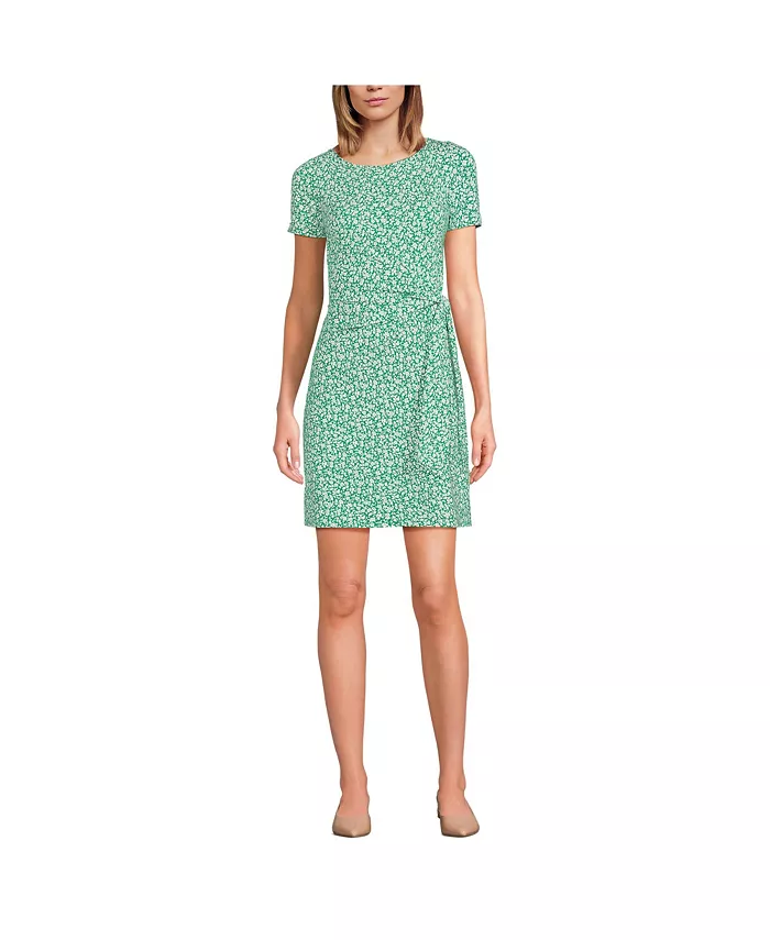 Женское хлопковое платье с коротким рукавом из модала с запахом выше колена Lands' End, зеленый
Женское хлопковое платье с коротким рукавом из модала с запахом выше колена Lands' End, зеленый