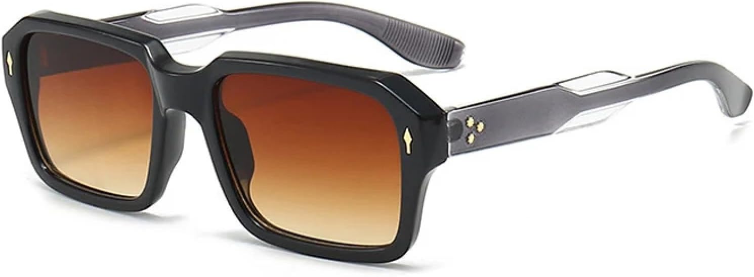 Женские солнцезащитные очки в стиле панк с заклепками, модные, с прозрачными градиентными линзами, защита от УФ-излучения UV400. Мужские солнцезащитные очки TVTBBVV, Black Gray Tea
Женские солнцезащитные очки в стиле панк с заклепками, модные, с прозрачными градиентными линзами, защита от УФ-излучения UV400. Мужские солнцезащитные очки TVTBBVV, Black Gray Tea