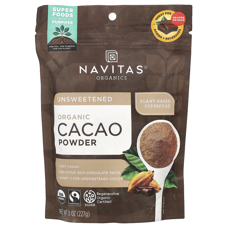 Navitas Organics, Органический какао-порошок, 227 г (8 унций)
Navitas Organics, Органический какао-порошок, 227 г (8 унций)