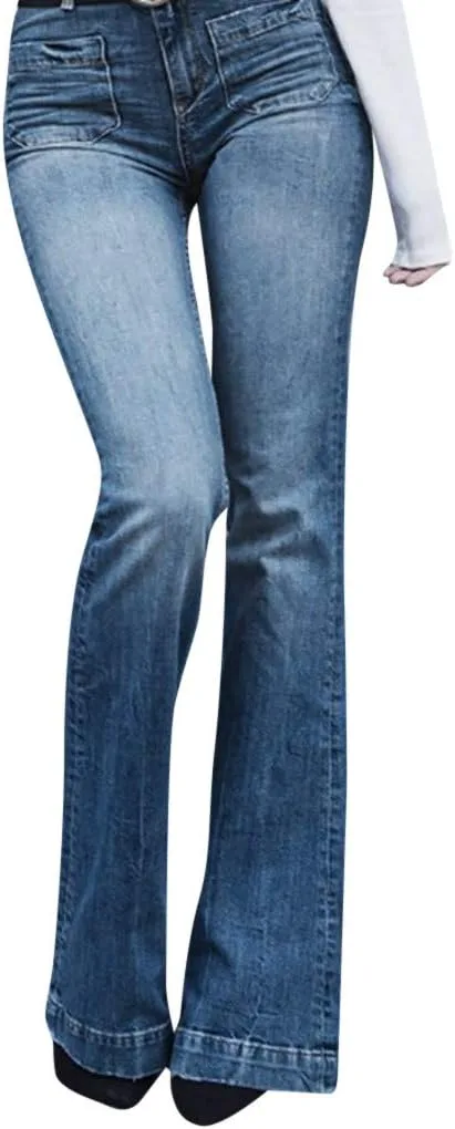 Джинсы для женщин High Waisted, Bell Bottom с застежкой на пуговицах HOLATOK
Джинсы для женщин High Waisted, Bell Bottom с застежкой на пуговицах HOLATOK