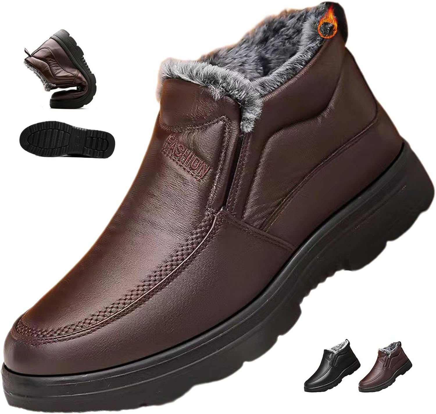 Мужские зимние снегоходные сапоги из кожи с теплой меховой подкладкой, мужские зимние водонепроницаемые кожаные ортопедические ботинки, зимние термоботинки с противоскользящей подошвой для пожилых мужчин Generic, Coffee
Мужские зимние снегоходные сапоги из кожи с теплой меховой подкладкой, мужские зимние водонепроницаемые кожаные ортопедические ботинки, зимние термоботинки с противоскользящей подошвой для пожилых мужчин Generic, Coffee
