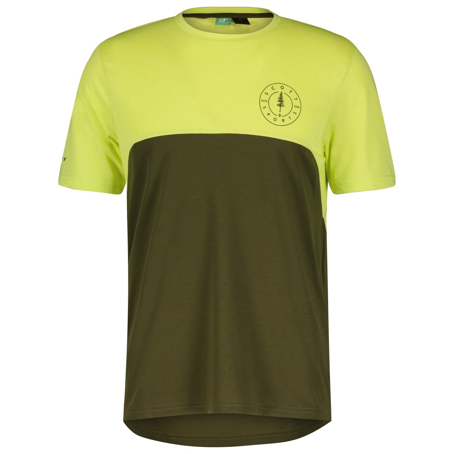 Велосипедный трикотаж Scott Trail Flow DRI S/S, цвет Bitter Yellow/Fir Green
Велосипедный трикотаж Scott Trail Flow DRI S/S, цвет Bitter Yellow/Fir Green