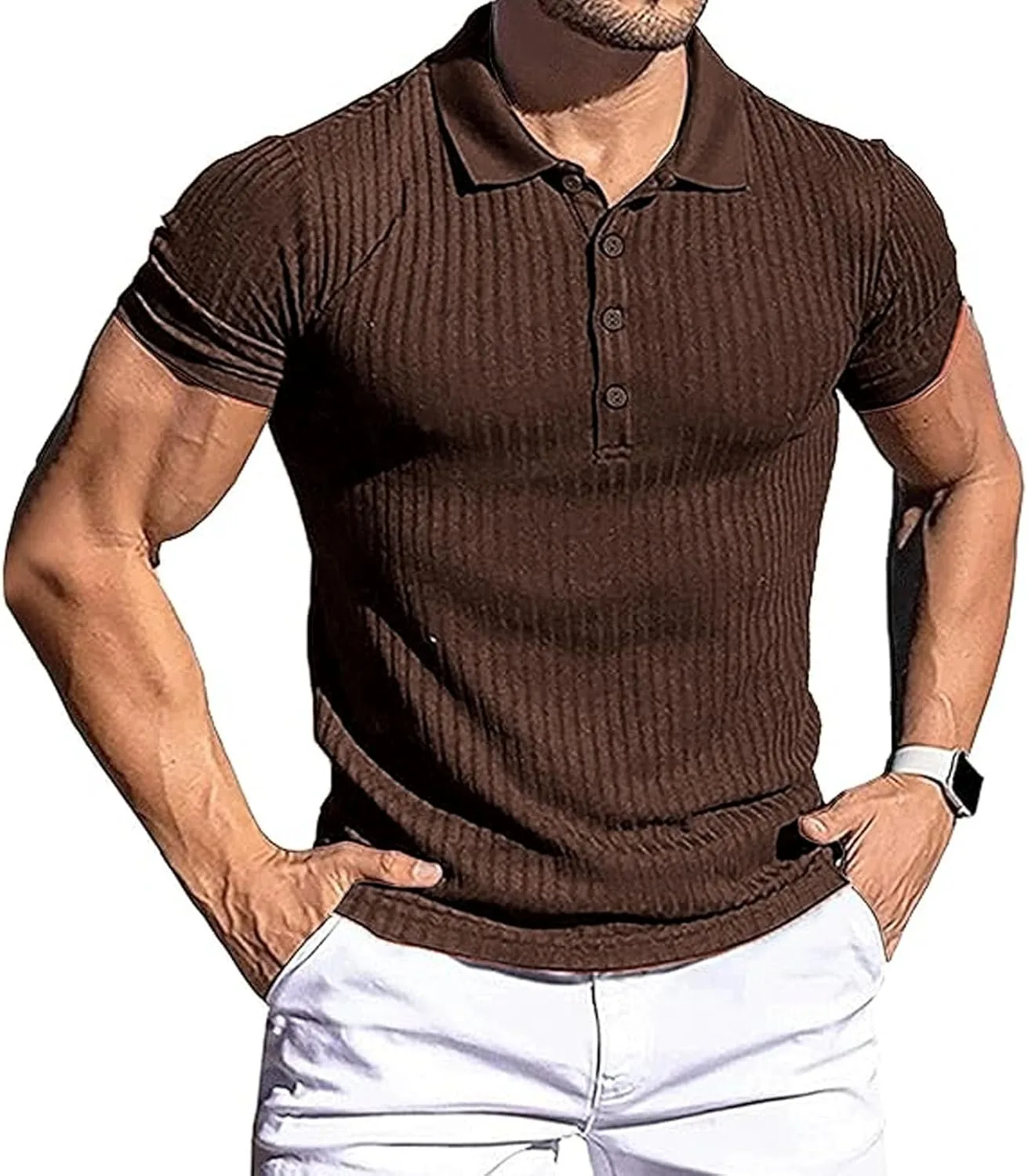 Мужская текстурированная поло с планкой Aosufei
Мужская текстурированная поло с планкой Aosufei