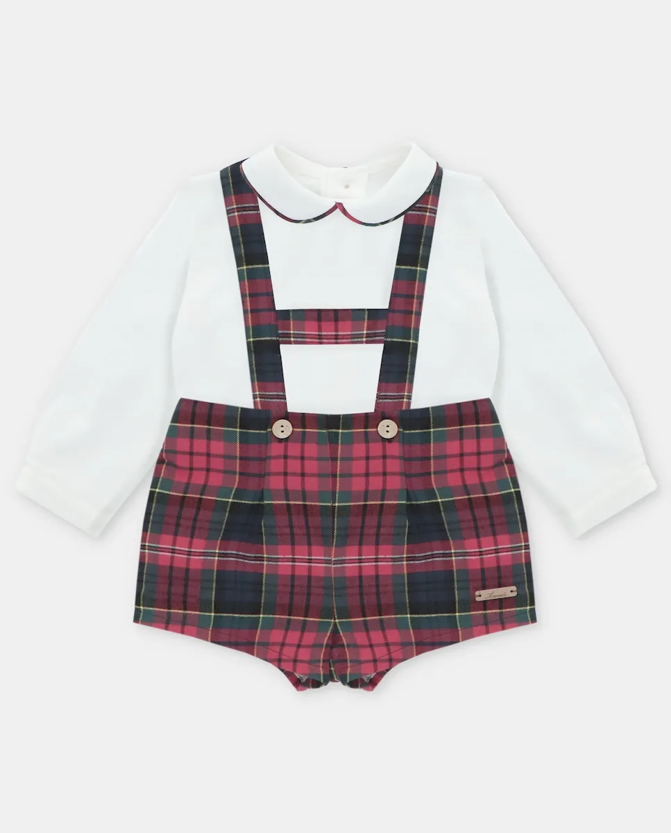 Комплект для малыша рубашка из вуалевого хлопка и штанишки с подтяжками в красную клетку Martín Aranda
Комплект для малыша рубашка из вуалевого хлопка и штанишки с подтяжками в красную клетку Martín Aranda