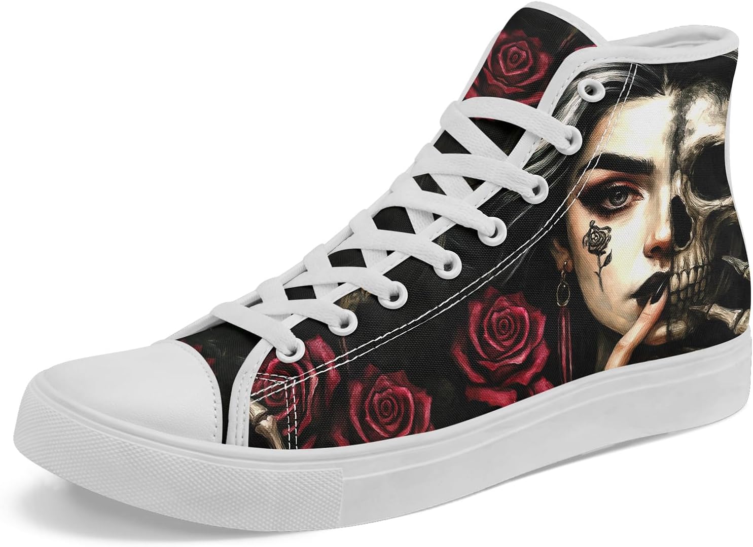 Высокие кеды из холщовой ткани AWSOLE с черепом и розой для мужчин и женщин, унисекс, для Хэллоуина, в темном готическом стиле, модная уличная обувь, повседневные тренеры
Высокие кеды из холщовой ткани AWSOLE с черепом и розой для мужчин и женщин, унисекс, для Хэллоуина, в темном готическом стиле, модная уличная обувь, повседневные тренеры