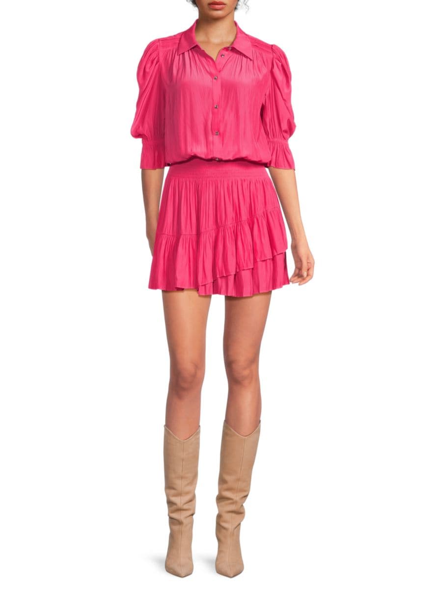 Мини-платье с плиссированными рукавами-буфами Ramy Brook, цвет Pink Punch
Мини-платье с плиссированными рукавами-буфами Ramy Brook, цвет Pink Punch