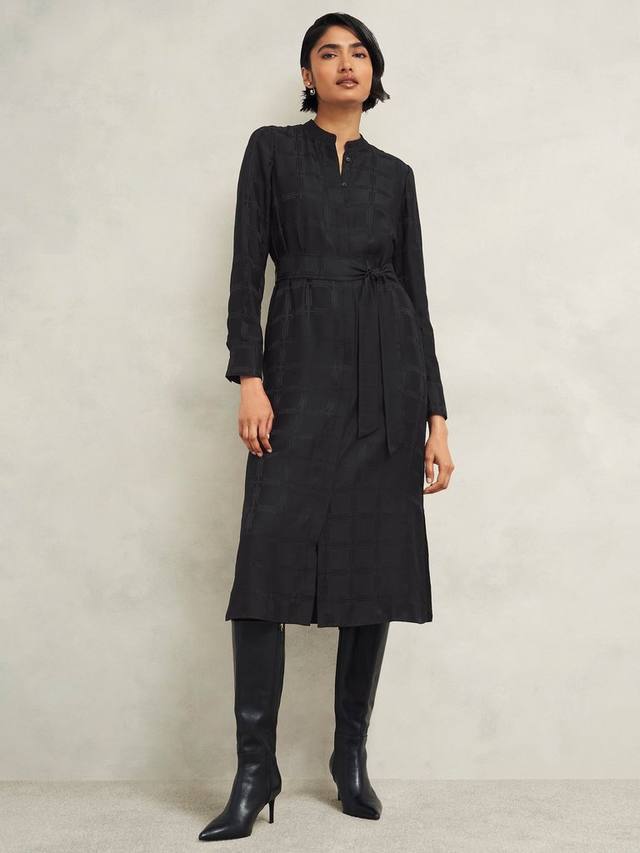 Шелковое платье из жаккарда слоан Hobbs, черный
Шелковое платье из жаккарда слоан Hobbs, черный