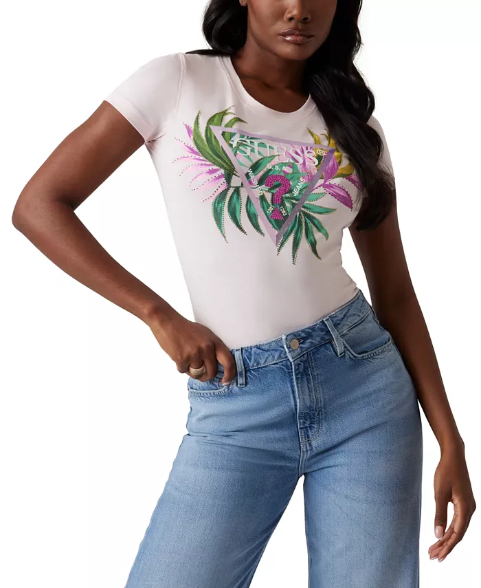 Женская футболка с коротким рукавом, декорированная принтом GUESS, розовый
Женская футболка с коротким рукавом, декорированная принтом GUESS, розовый