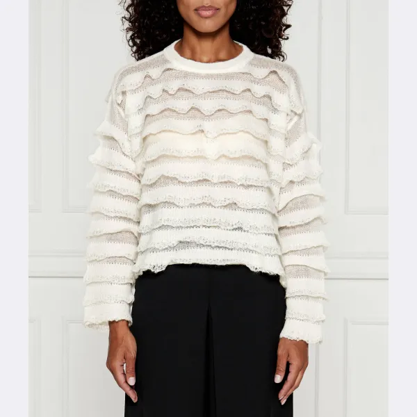 Свитер свободного кроя с добавлением шерсти Twin-Set, экрю
Свитер свободного кроя с добавлением шерсти Twin-Set, экрю