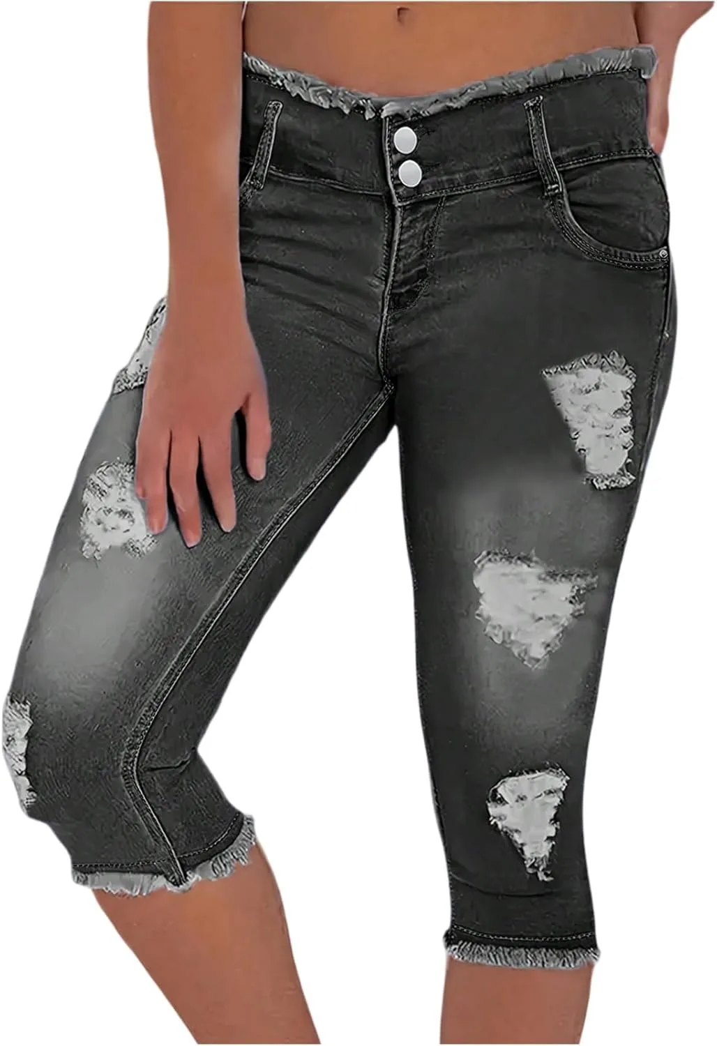 Женские джинсы-капри Stretchy Distressed Low Rise с эффектом подтяжки ягодиц
Женские джинсы-капри Stretchy Distressed Low Rise с эффектом подтяжки ягодиц