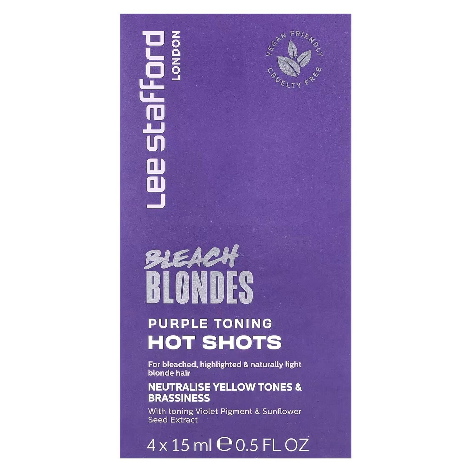 Bleach Blondes, Фиолетовое тонирование Hot Shots, 4 пакетика, 15 мл (0,5 жидк. унции) Lee Stafford
Bleach Blondes, Фиолетовое тонирование Hot Shots, 4 пакетика, 15 мл (0,5 жидк. унции) Lee Stafford