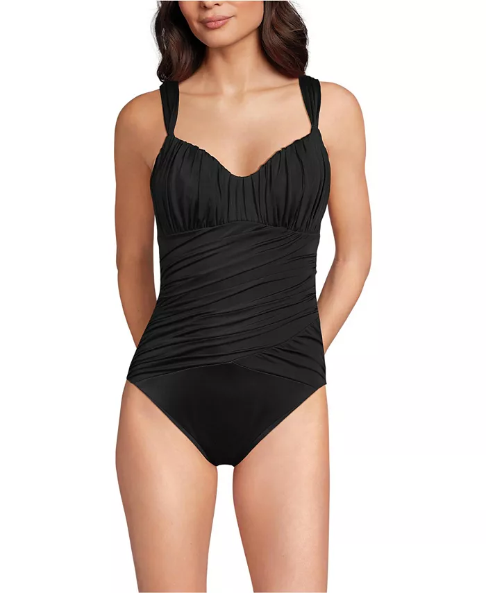 Женский слитный купальник с гладким лифом и сборками Sweetheart Lands' End, черный
Женский слитный купальник с гладким лифом и сборками Sweetheart Lands' End, черный