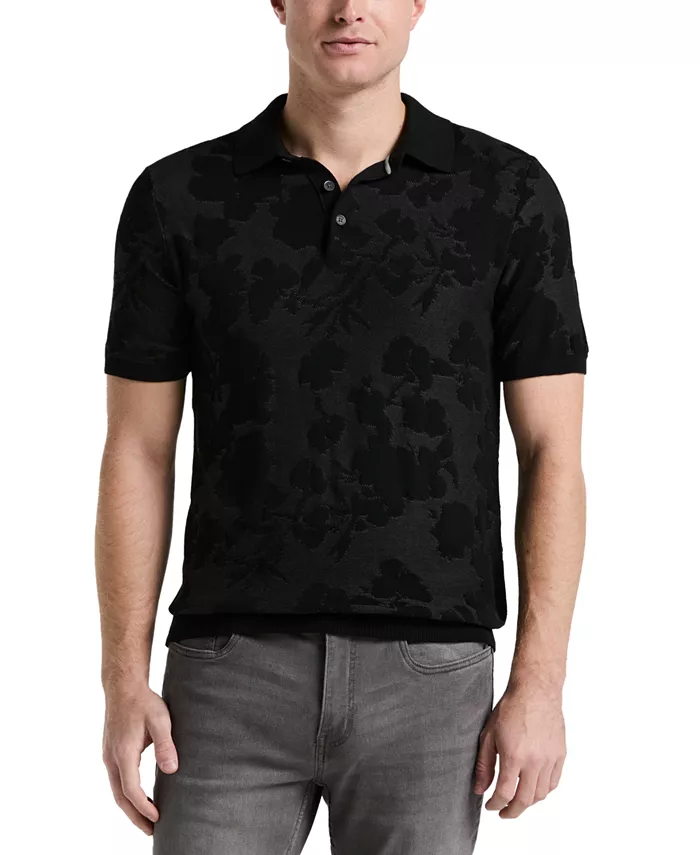 Мужская рубашка-поло с цветочным жаккардовым узором Perry Ellis, черный
Мужская рубашка-поло с цветочным жаккардовым узором Perry Ellis, черный