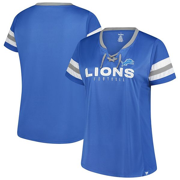 Женская синяя футболка Detroit Lions Plus Size Rhinestone Redzone Athena с кружевной шнуровкой и V-образным вырезом Fanatics
Женская синяя футболка Detroit Lions Plus Size Rhinestone Redzone Athena с кружевной шнуровкой и V-образным вырезом Fanatics