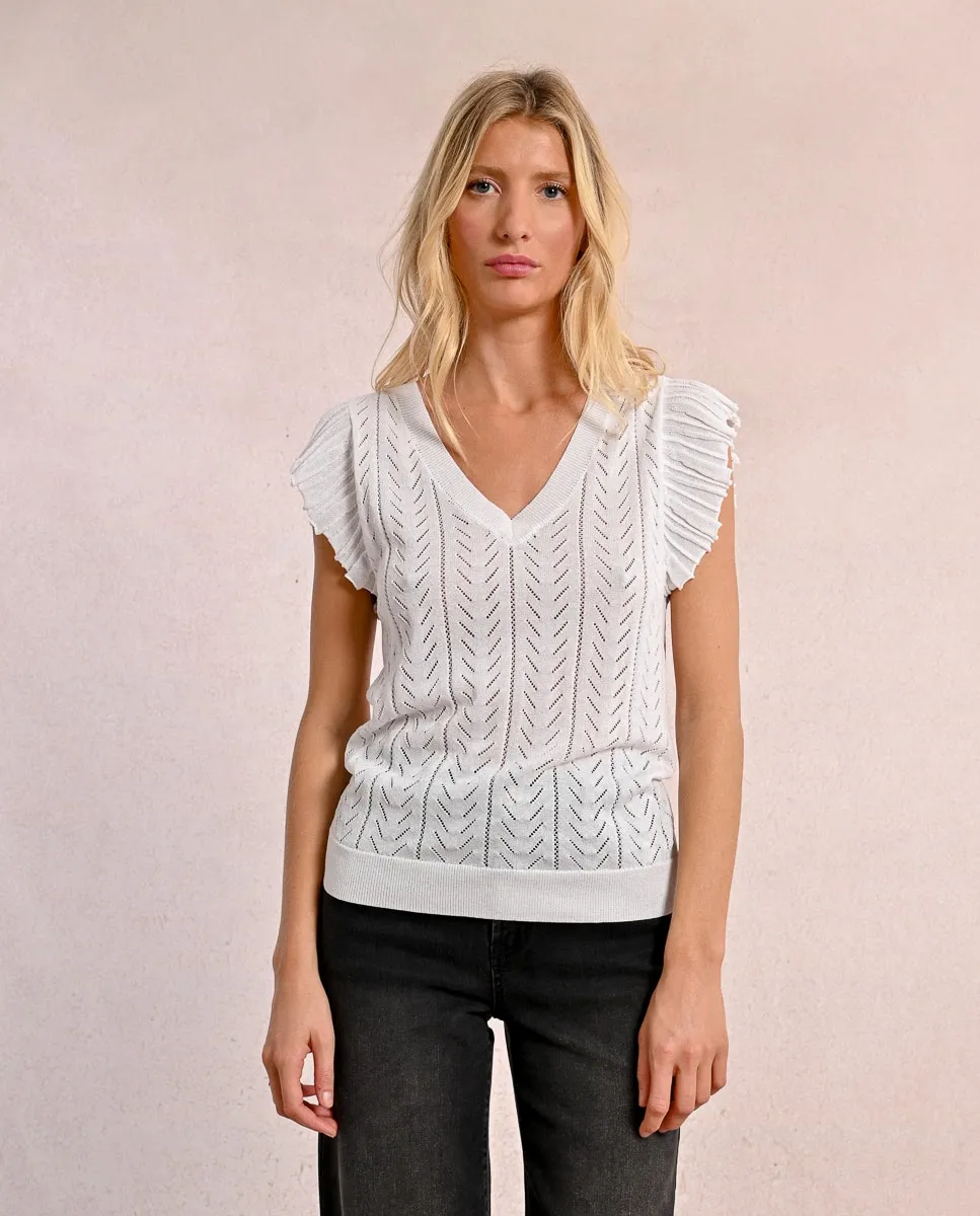 Женский топ с короткими рукавами из смешанной вязки Molly Bracken, белый
Женский топ с короткими рукавами из смешанной вязки Molly Bracken, белый