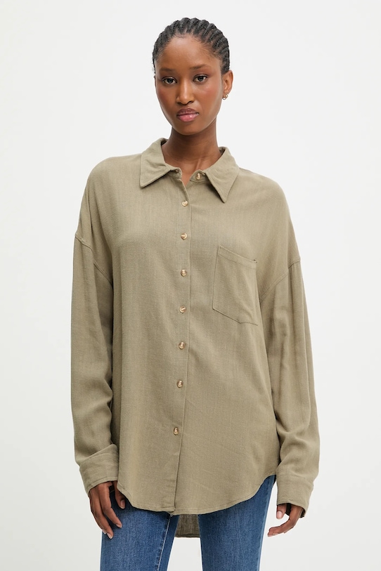 Рубашка с льном Answear.Lab, зеленый
Рубашка с льном Answear.Lab, зеленый