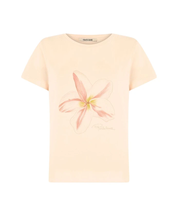 Футболка с круглым вырезом и цветочным узором Roberto Cavalli, бежевый
Футболка с круглым вырезом и цветочным узором Roberto Cavalli, бежевый