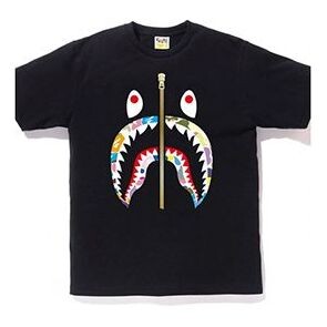 Футболка half zip shark face t-shirt 'black' A Bathing Ape, черный 
Футболка half zip shark face t-shirt 'black' A Bathing Ape, черный