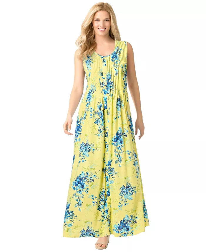 Платье без рукавов с защипами больших размеров Woman Within, зеленый
Платье без рукавов с защипами больших размеров Woman Within, зеленый