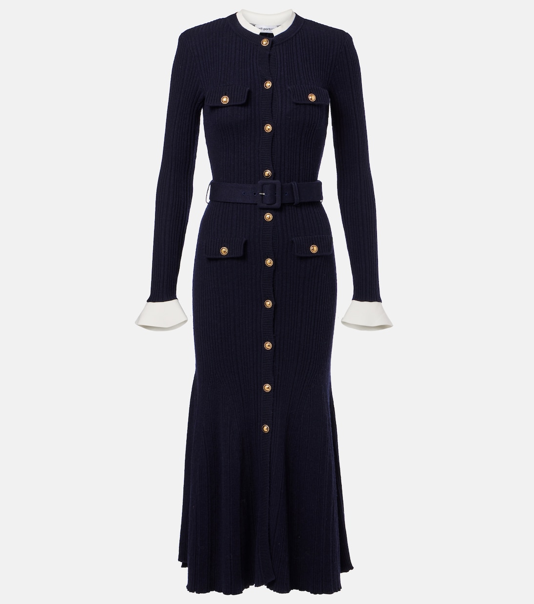 Платье миди из ребристой ткани Self-Portrait, темно-синий
Платье миди из ребристой ткани Self-Portrait, темно-синий