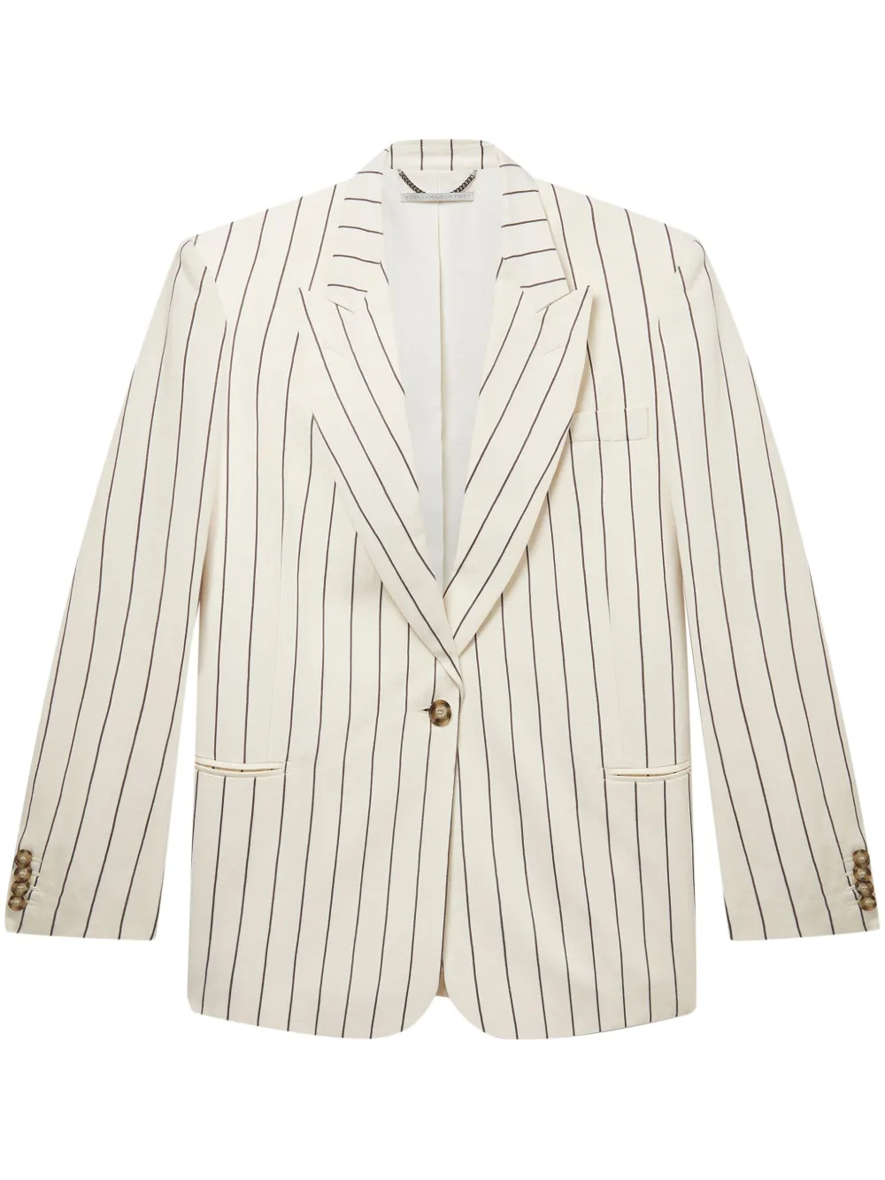 Однобортный пиджак в тонкую полоску STELLA MCCARTNEY, белый
Однобортный пиджак в тонкую полоску STELLA MCCARTNEY, белый