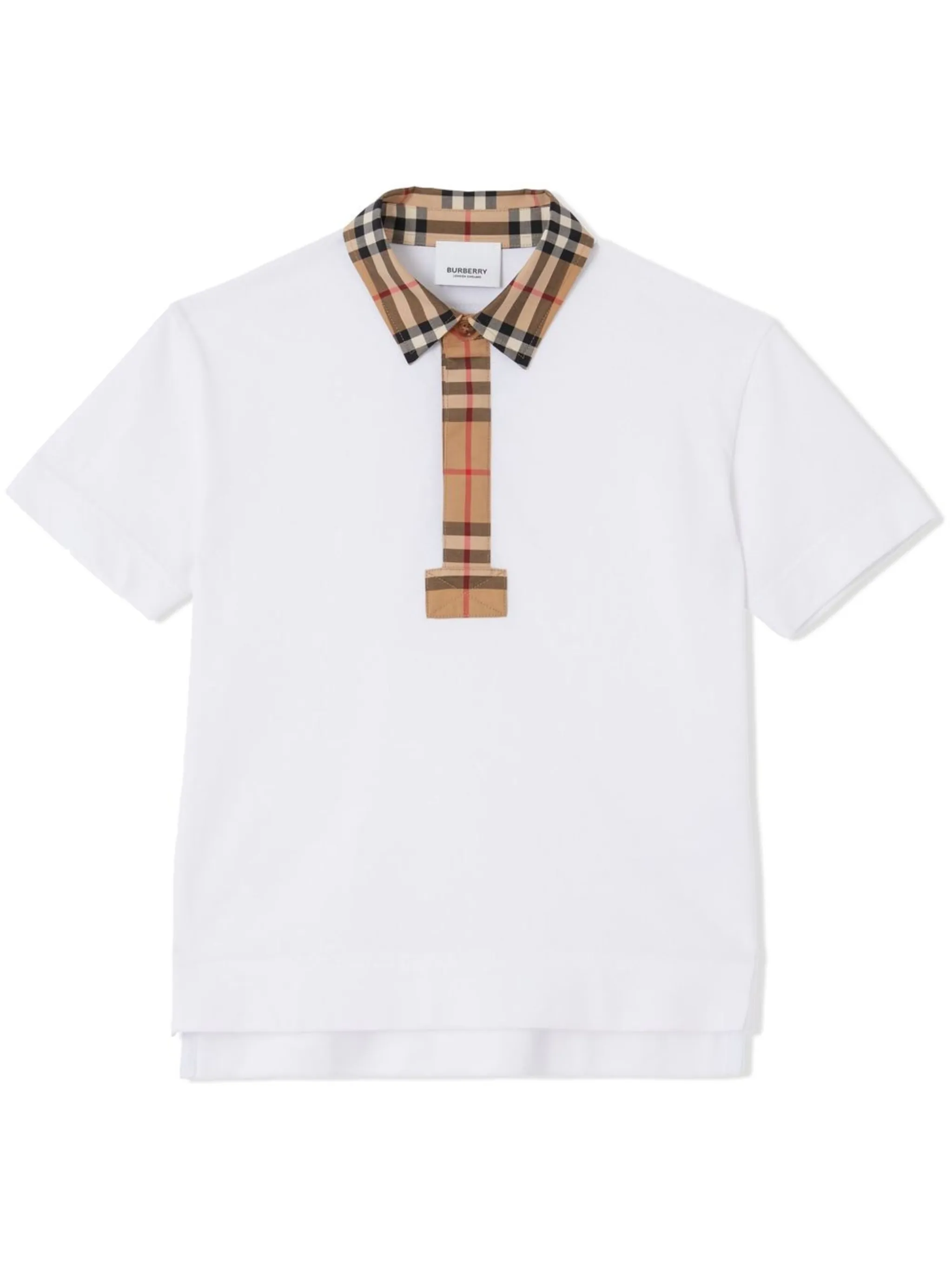Рубашка поло с отделкой Vintage Check Burberry Kids, белый
Рубашка поло с отделкой Vintage Check Burberry Kids, белый