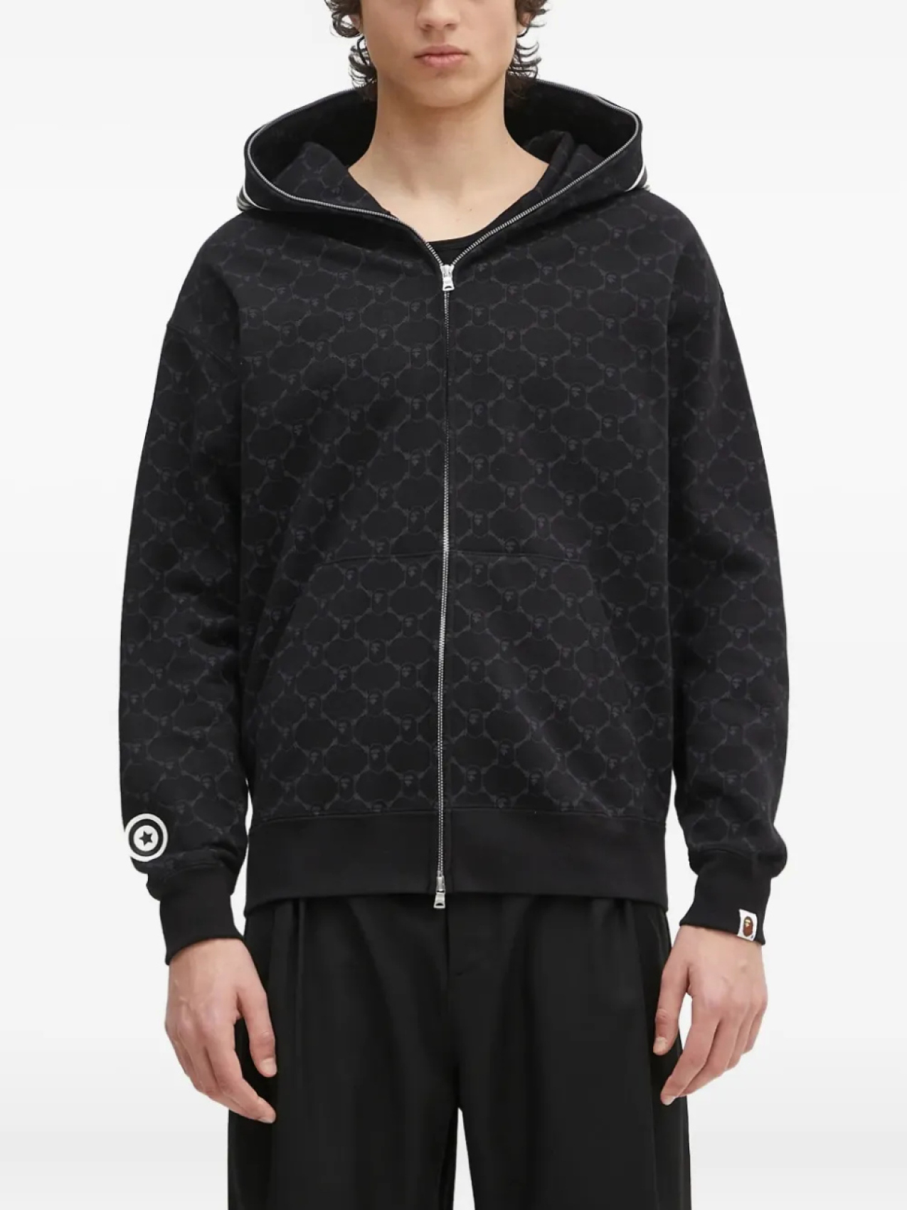 Толстовка с капюшоном на молнии с монограммой в виде головы акулы BATHING APE A Bathing Ape, черный
Толстовка с капюшоном на молнии с монограммой в виде головы акулы BATHING APE A Bathing Ape, черный