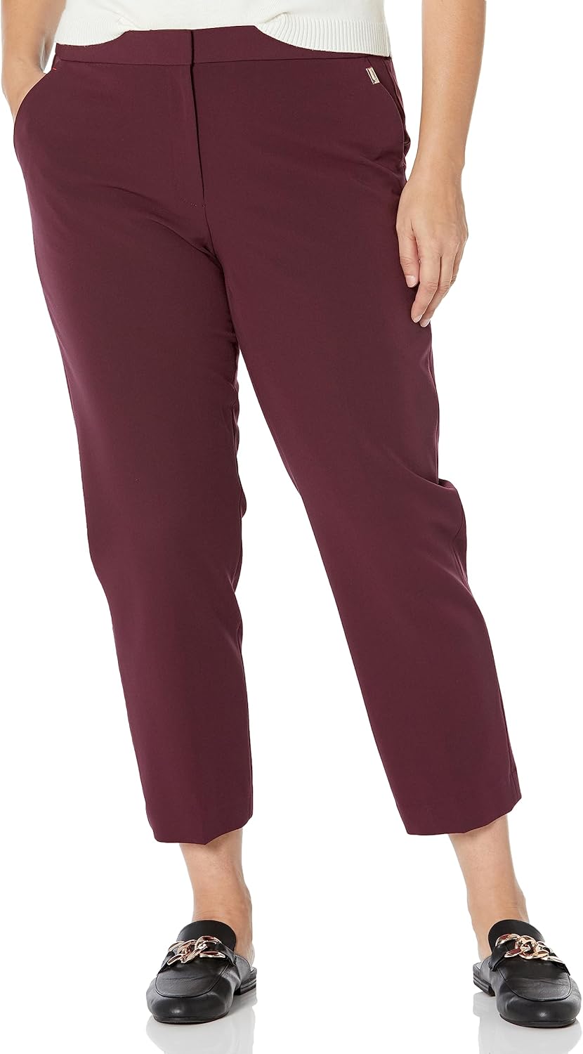Женские брюки Calvin Klein Lux Stretch прямого кроя с поясом и двумя пуговицами, Cranberry
Женские брюки Calvin Klein Lux Stretch прямого кроя с поясом и двумя пуговицами, Cranberry