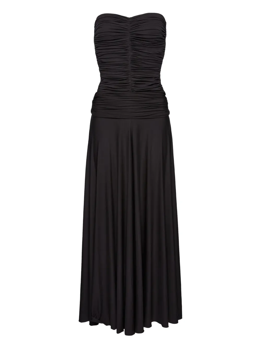 Платье без бретелек со сборками Magda Butrym, серый 
Платье без бретелек со сборками Magda Butrym, серый