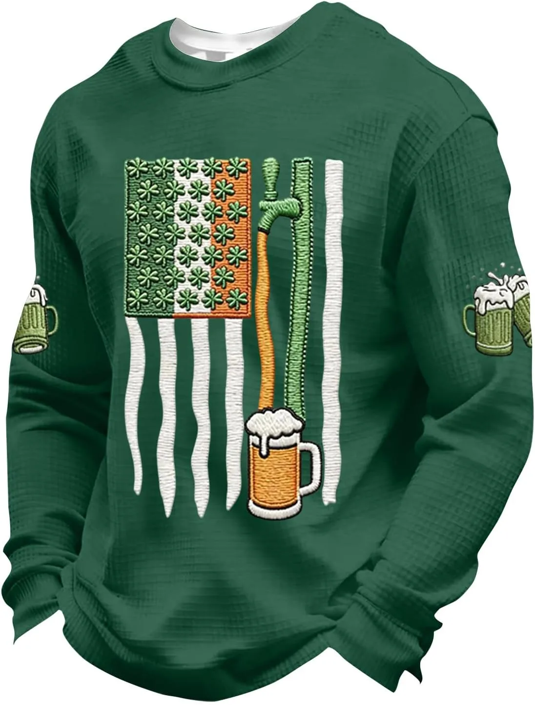 Футболка St. Patrick's Day с длинным рукавом и принтом Shamrock Flag
Футболка St. Patrick's Day с длинным рукавом и принтом Shamrock Flag