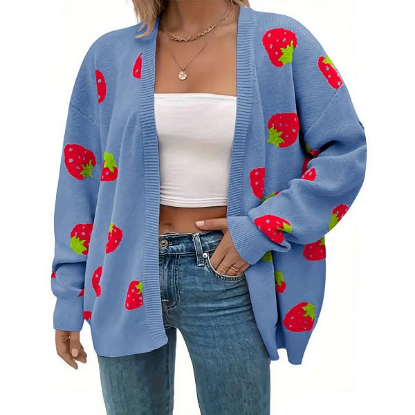 Женский кардиган с клубничным принтом на пуговицах Yesfashion, Blue
Женский кардиган с клубничным принтом на пуговицах Yesfashion, Blue