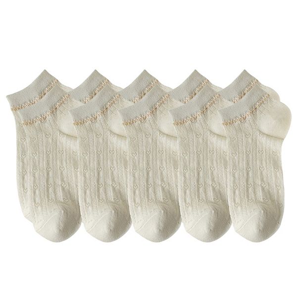 Женские вязаные носки до щиколотки, 5 пар, с нежным сердечком и рюшами Anna-Kaci, White
Женские вязаные носки до щиколотки, 5 пар, с нежным сердечком и рюшами Anna-Kaci, White
