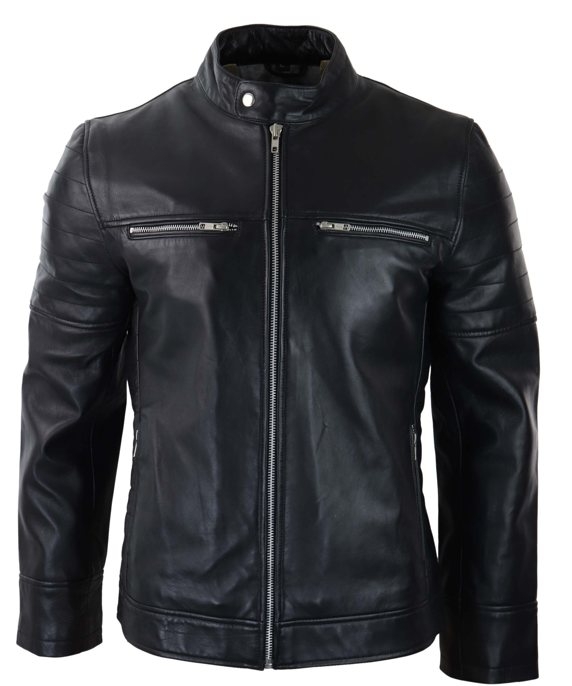 Кожаная короткая байкерская куртка на молнии TruClothing, черный
Кожаная короткая байкерская куртка на молнии TruClothing, черный