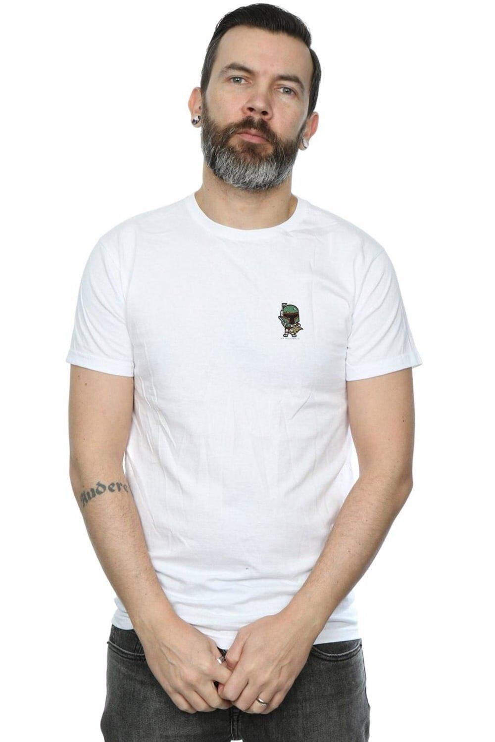 Футболка с принтом на груди Боба Фетта Star Wars, белый 
Футболка с принтом на груди Боба Фетта Star Wars, белый