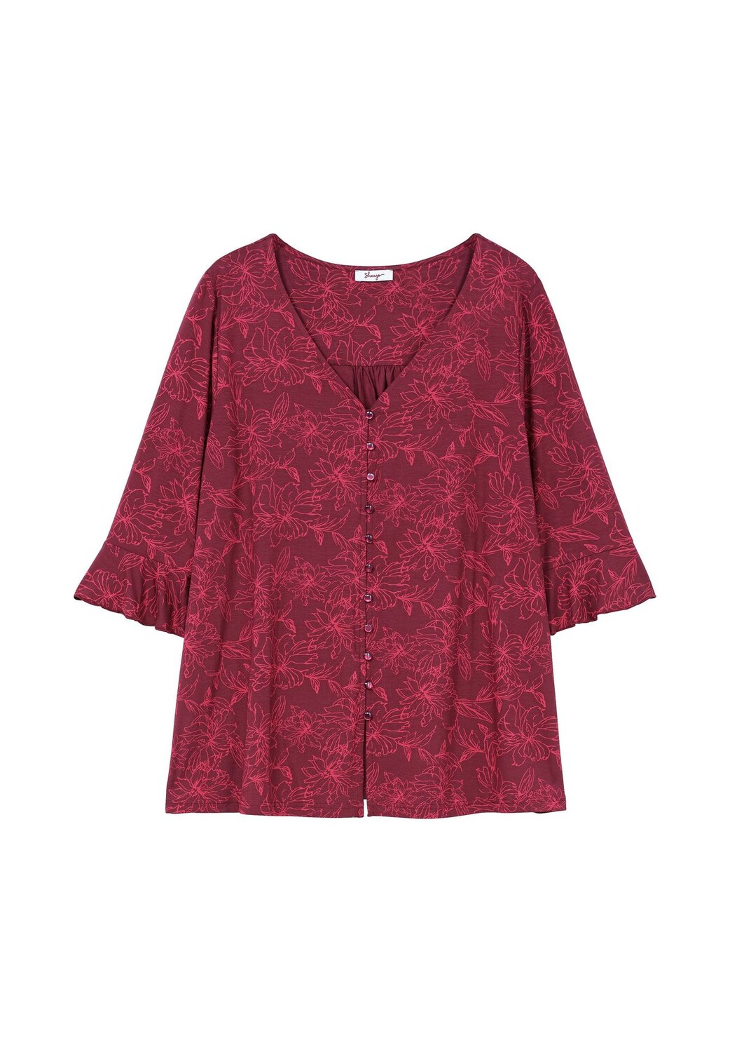 Рубашка с рукавом 3/4 с цветочным принтом и воланами на рукавах Sheego, винно-красныйсрисунком
Рубашка с рукавом 3/4 с цветочным принтом и воланами на рукавах Sheego, винно-красныйсрисунком