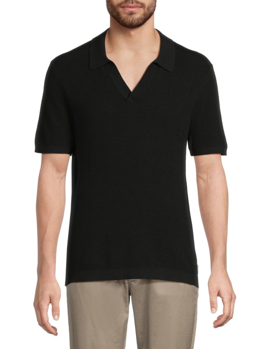 Рубашка-поло из текстурированного хлопка с воротником Джонни Onia, черный
Рубашка-поло из текстурированного хлопка с воротником Джонни Onia, черный