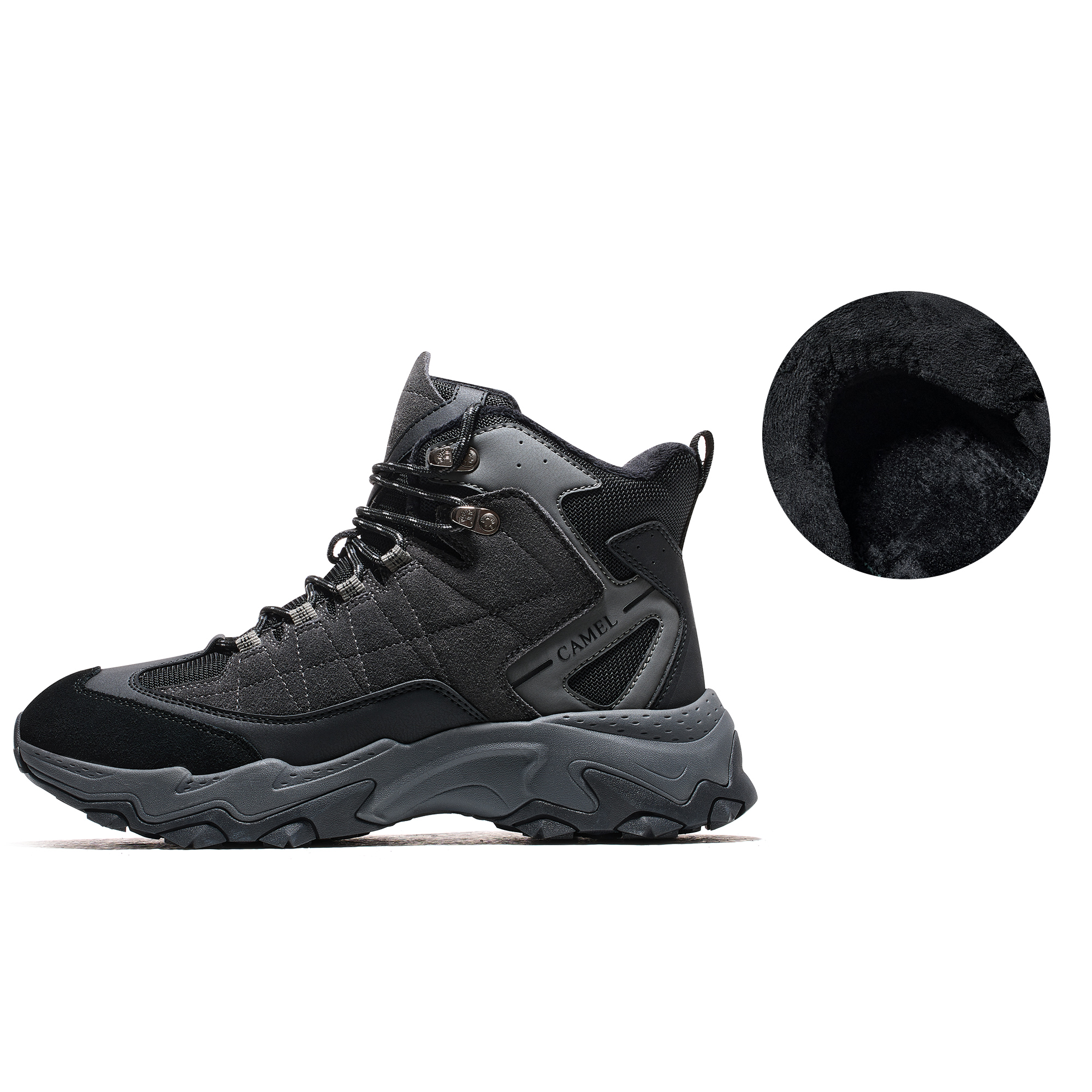 CAMEL Нескользящие, износостойкие, термобелье, высокие мужские кроссовки для активного отдыха, черно-серые
CAMEL Нескользящие, износостойкие, термобелье, высокие мужские кроссовки для активного отдыха, черно-серые