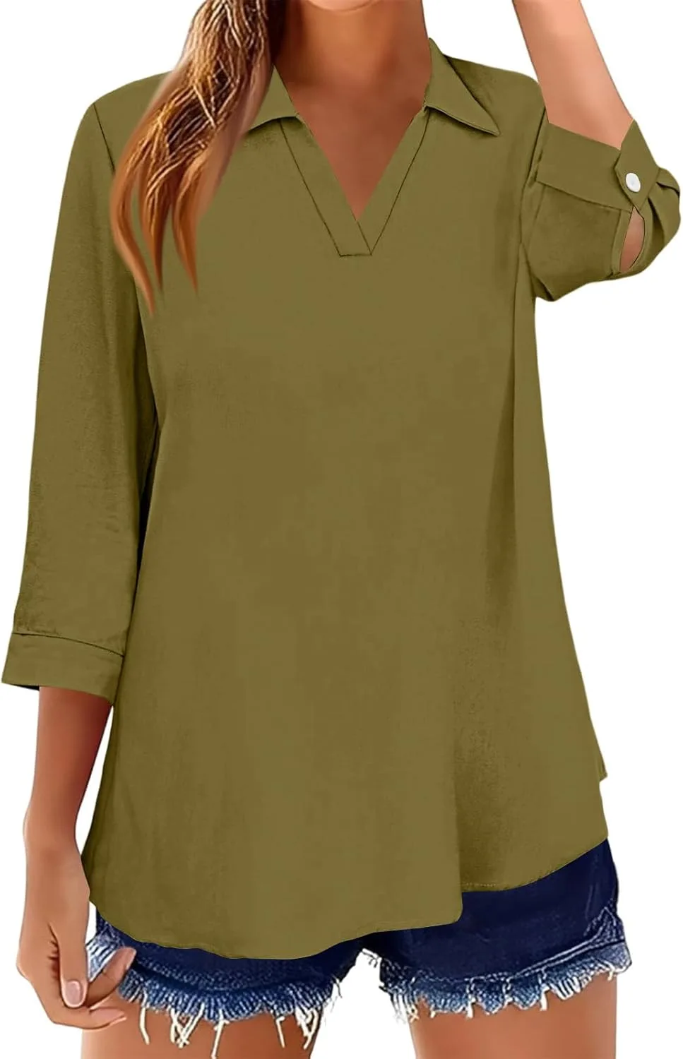 Блузка для женщин Plus Size с V-образным вырезом и лацканами FlekmanArt
Блузка для женщин Plus Size с V-образным вырезом и лацканами FlekmanArt