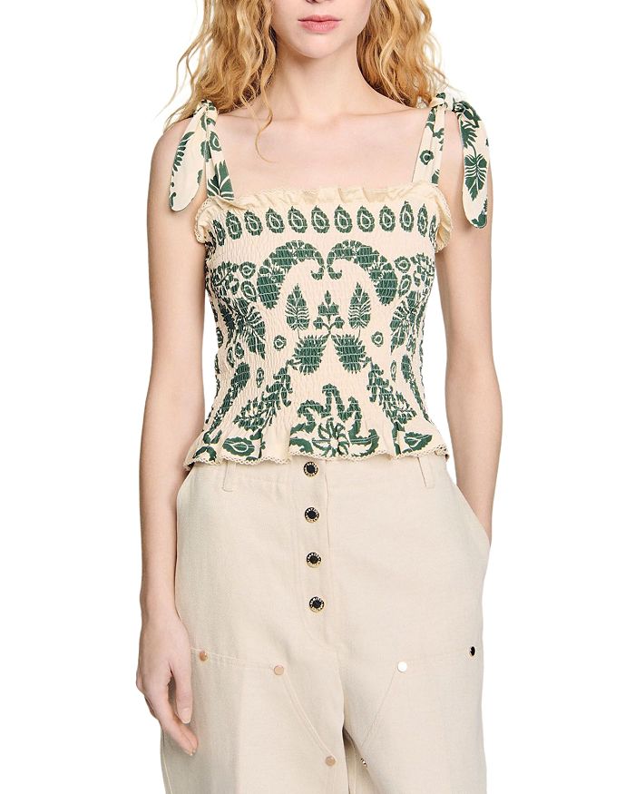 Топ с цветочным принтом и сборками Sandro, мультиколор
Топ с цветочным принтом и сборками Sandro, мультиколор