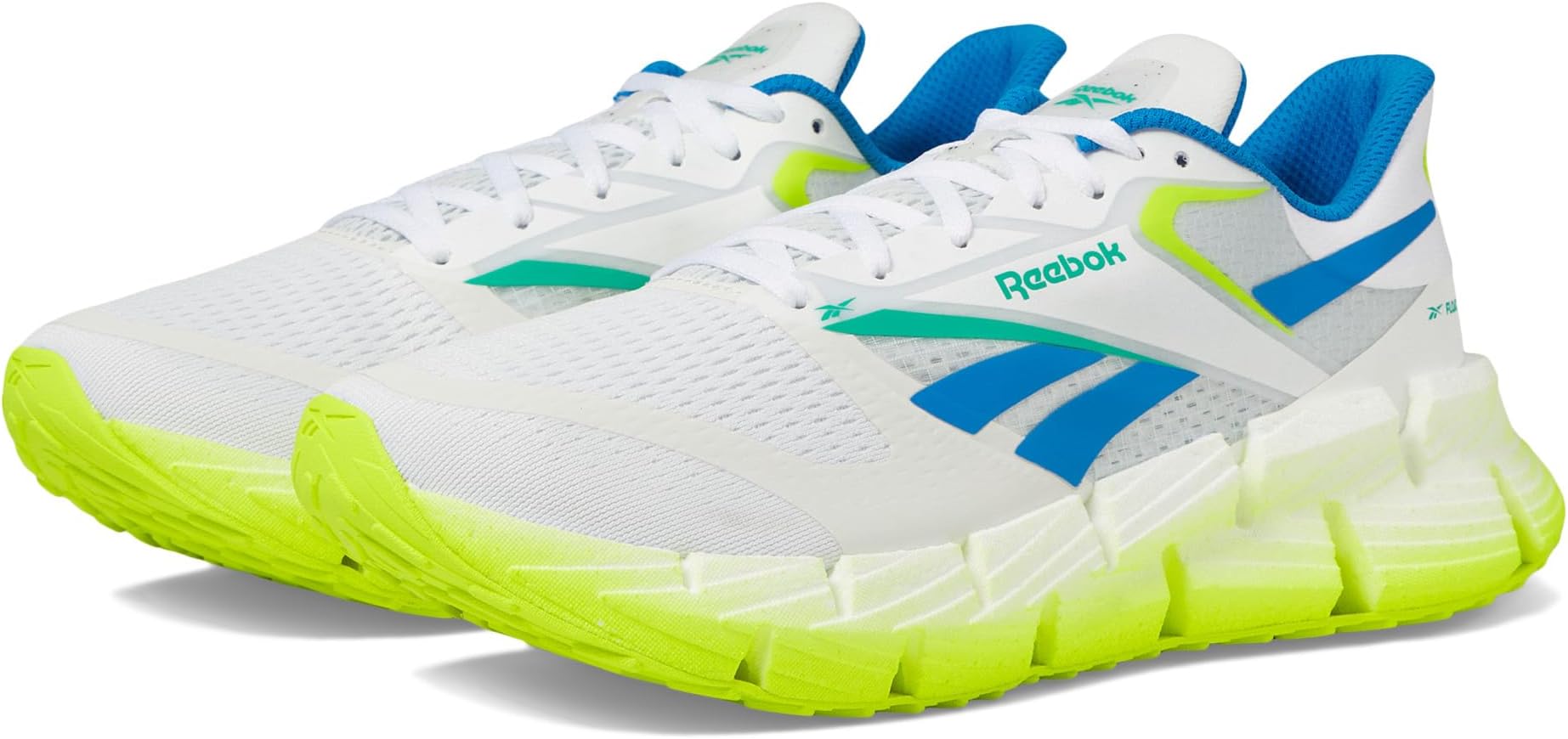 Кроссовки Reebok Floatzig 1, цвет White/Digital Lime/Kinetic Blue
Кроссовки Reebok Floatzig 1, цвет White/Digital Lime/Kinetic Blue
