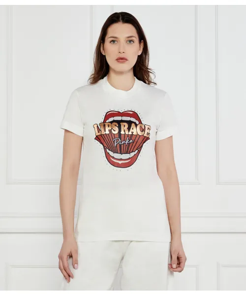 Футболка Trapani Lips Race Regular fit Pinko, белый 
Футболка Trapani Lips Race Regular fit Pinko, белый