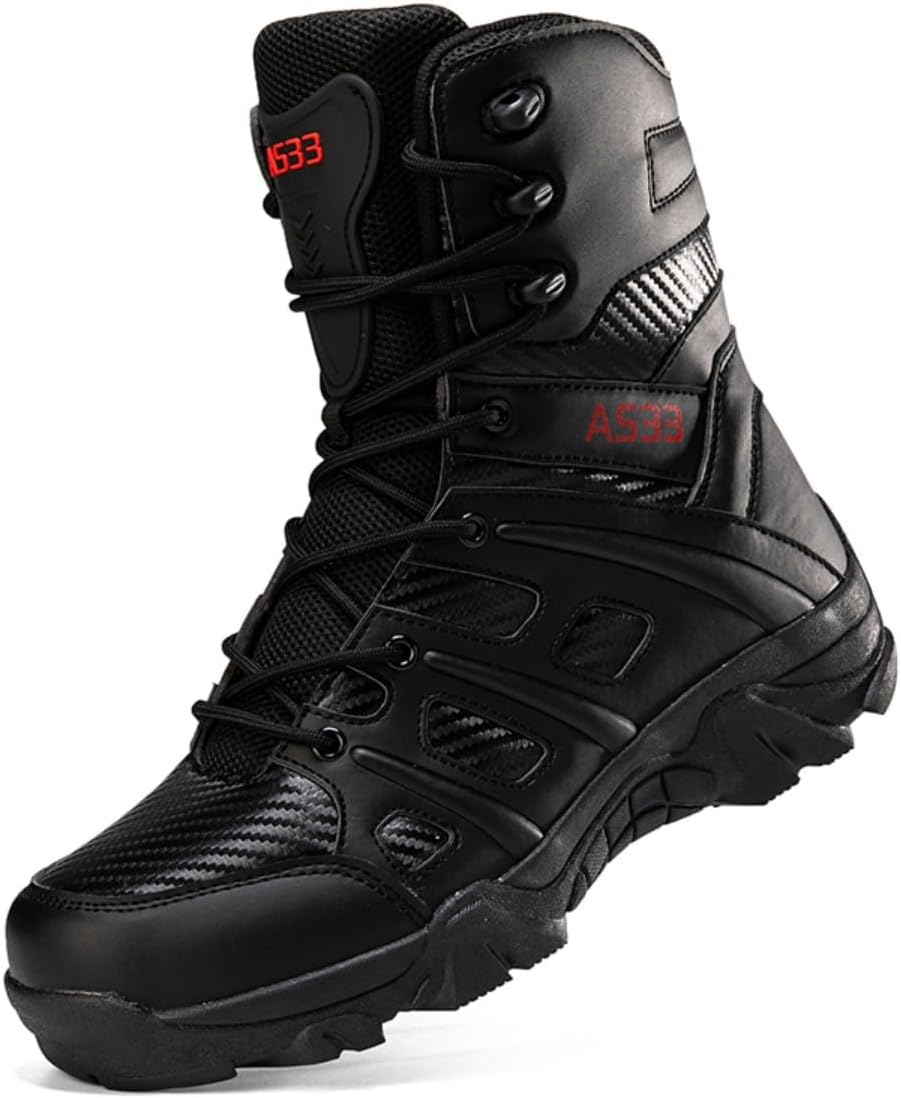 Мужские легкие тактические боевые ботинки Adornosbt с боковой молнией и противоскользящей подошвой, черный
Мужские легкие тактические боевые ботинки Adornosbt с боковой молнией и противоскользящей подошвой, черный